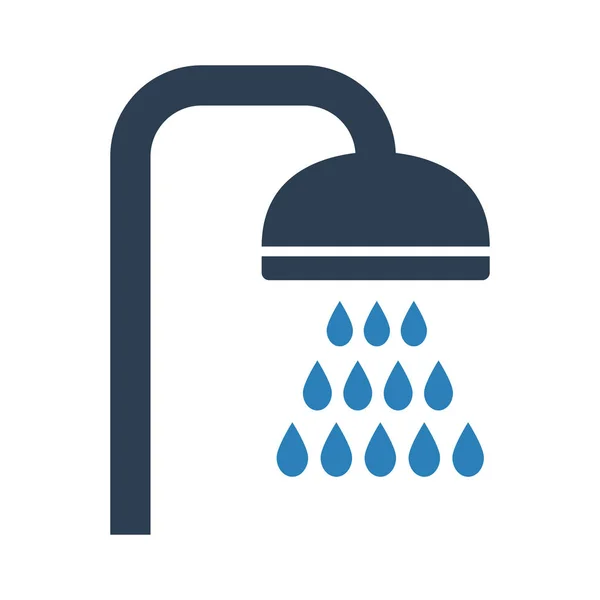 Icono de ducha sobre fondo blanco . — Vector de stock