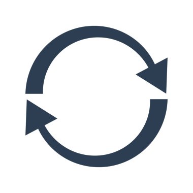 Beyaz arka planda yenileme simgesi.