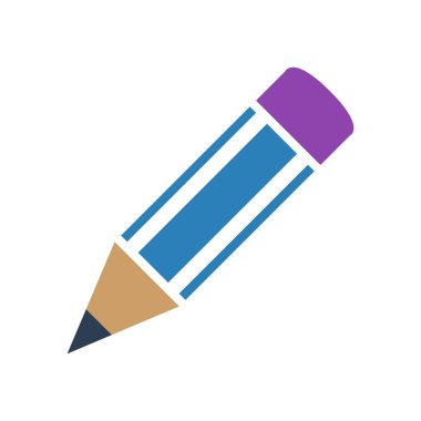 Beyaz arkaplanda kalem simgesi.