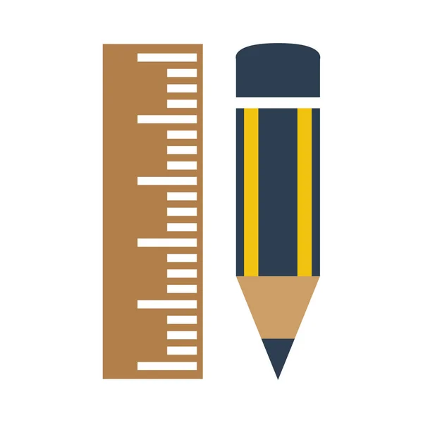 Ikona tužky a pravítka na bílém pozadí. — Stockový vektor
