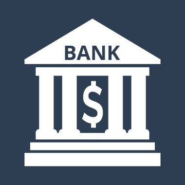 Banka simge siyah arka plan üzerine.