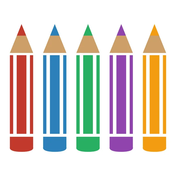 Набор цветных карандашей на белом фоне. — стоковый вектор