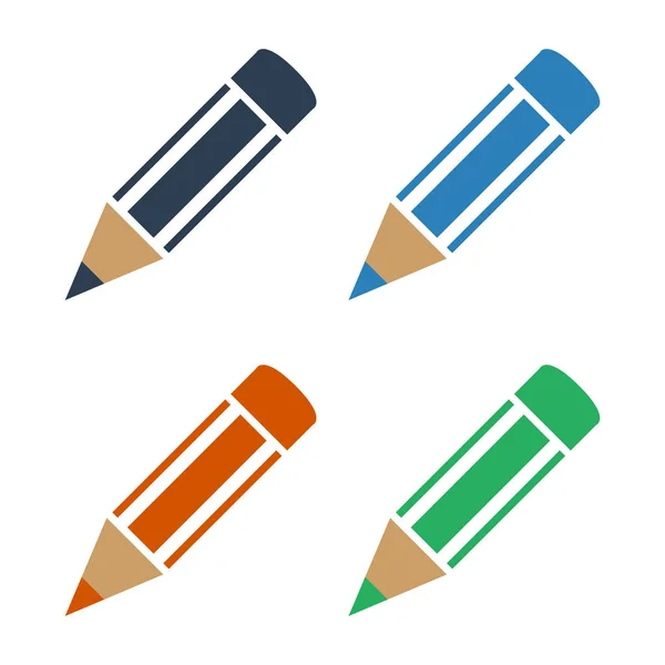 Set di matite a colori su sfondo bianco. — Vettoriale Stock