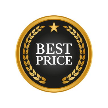 En iyi fiyat etiketi beyaz zemin üzerine.