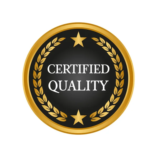 Insignia de calidad certificada sobre fondo blanco . — Vector de stock