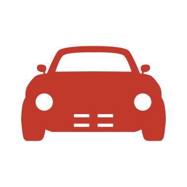 Beyaz arkaplanda araba simgesi.