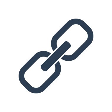 Beyaz arka plan üzerinde bağlantı simgesi.