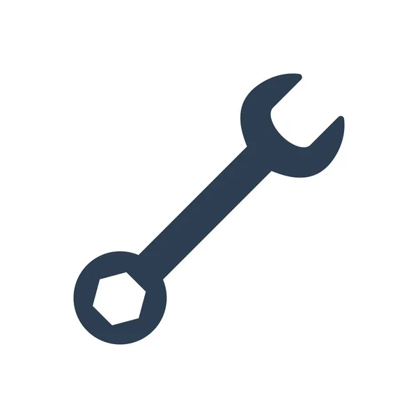 Schraubenschlüssel-Symbol auf weißem Hintergrund. — Stockvektor