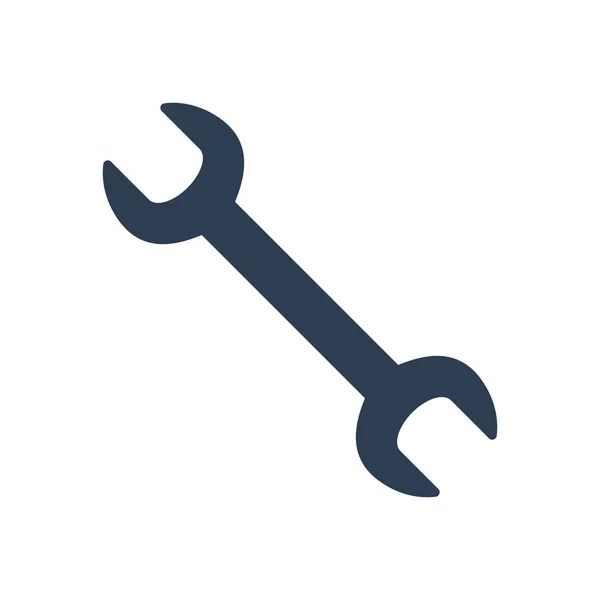 Schraubenschlüssel-Symbol auf weißem Hintergrund. — Stockvektor