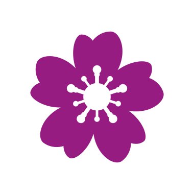 beyaz arkaplanda çiçek simgesi.