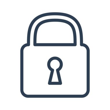 beyaz zemin üzerinde kilit simgesi.