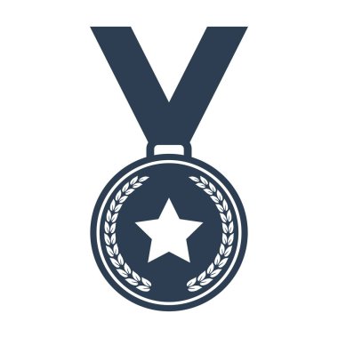 Beyaz arkaplanda madalya simgesi.