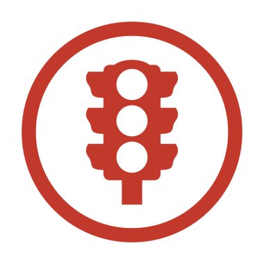 Beyaz arkaplanda trafik ışığı simgesi.