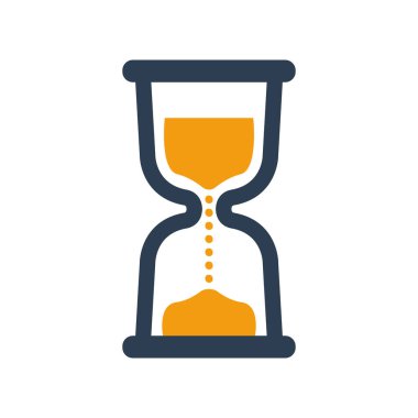 Beyaz arkaplanda kum saati simgesi.