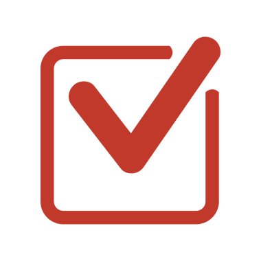 Beyaz arkaplanda işaret simgesini işaretle.