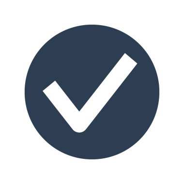 Beyaz arkaplanda işaret simgesini işaretle.