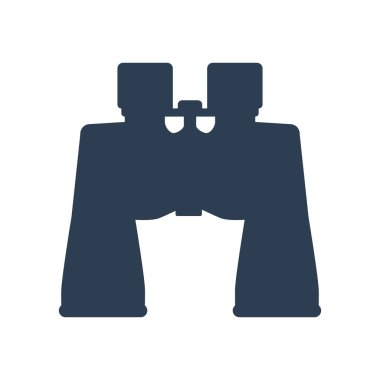 beyaz arkaplanda dürbün simgesi.