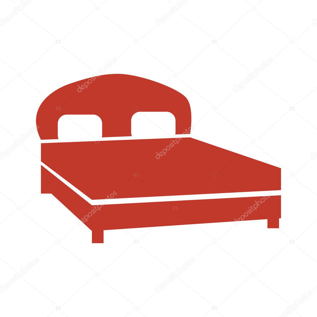 Bed icon on white background. Vector illustration