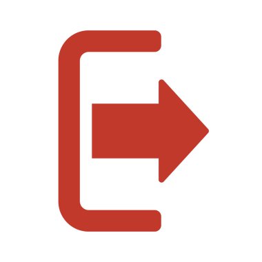 Beyaz arka plan üzerinde çıkış simgesini.