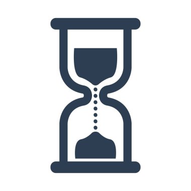 Beyaz arkaplanda kum saati simgesi.