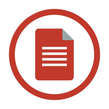 Beyaz arkaplan üzerindeki belge simgesi.