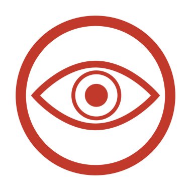 Beyaz arkaplanda göz simgesi.