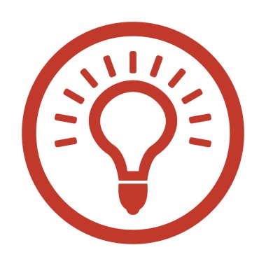 Beyaz arka plan ışık lambası simgesine.