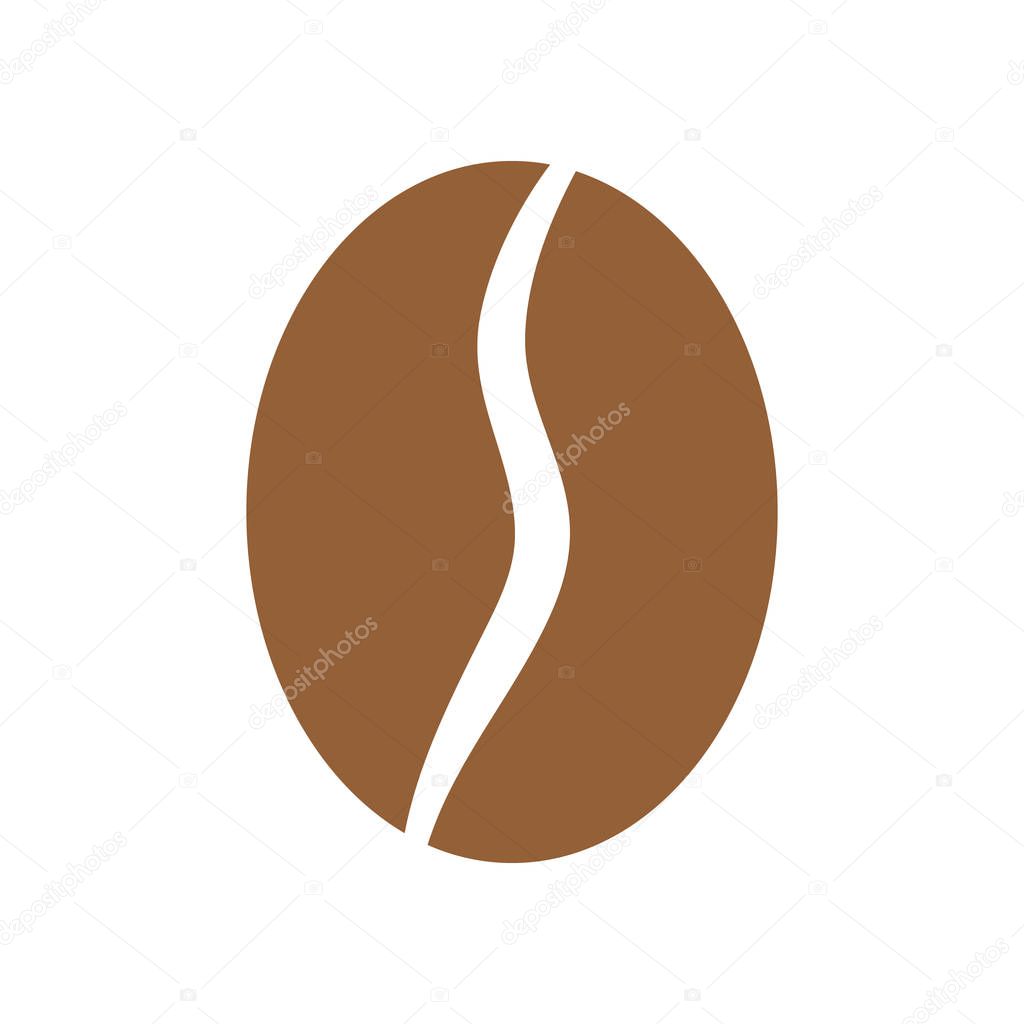 Coffee bean icon on white background. Vector illustration