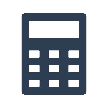 Beyaz arkaplanda hesap makinesi simgesi.