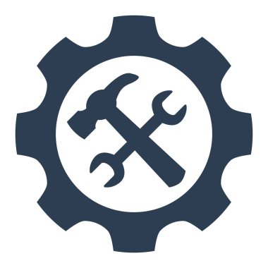 Beyaz arkaplanda servis aracı simgesi.