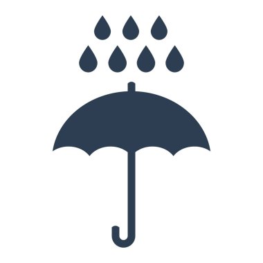 Beyaz arka plan üstünde şemsiye yağmur kutsal kişilerin resmi.