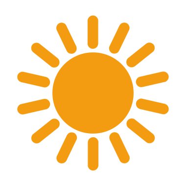 Beyaz arkaplanda güneş simgesi.