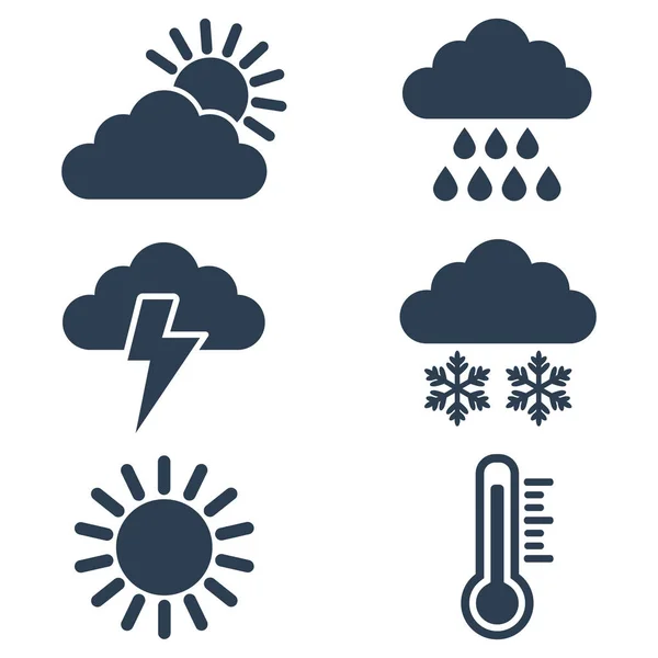 Set de pictograme meteo pe fundal alb . — Vector de stoc