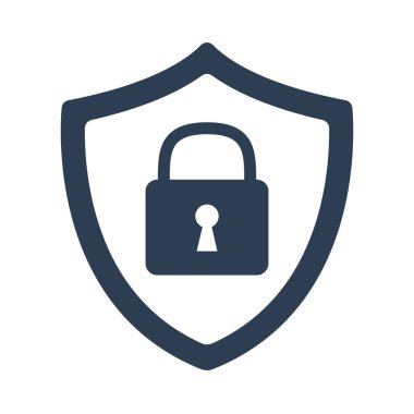 Beyaz arkaplanda güvenlik simgesi.