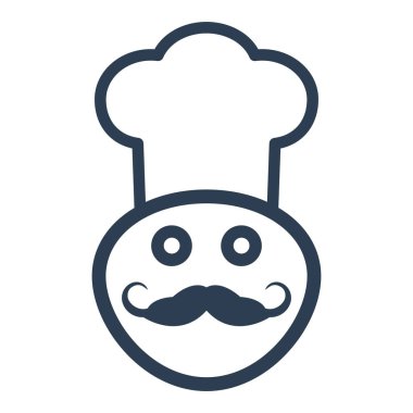 Şef simgesi beyaz zemin üzerine.