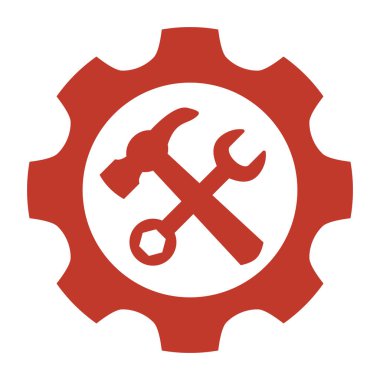 Beyaz arkaplanda servis aracı simgesi.