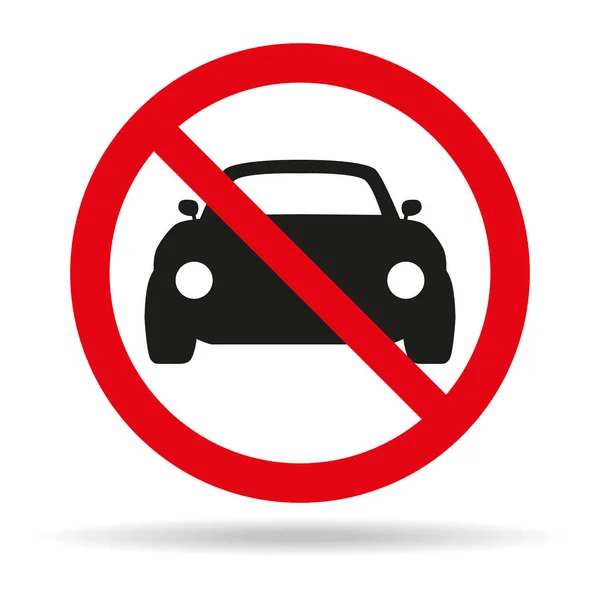 Ningún cartel de coches sobre fondo blanco . — Vector de stock