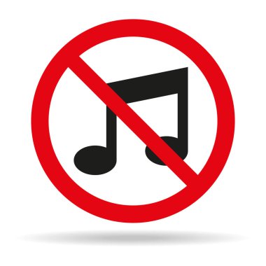 Beyaz arka planda müzik iz yok.