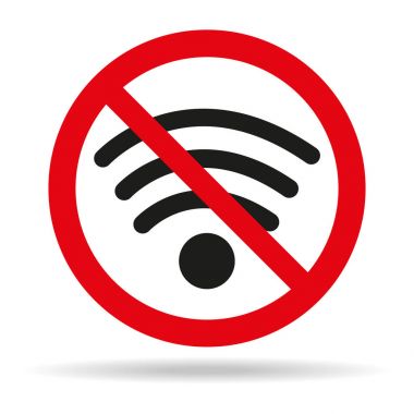 Beyaz arka plan üzerinde Wifi yok.
