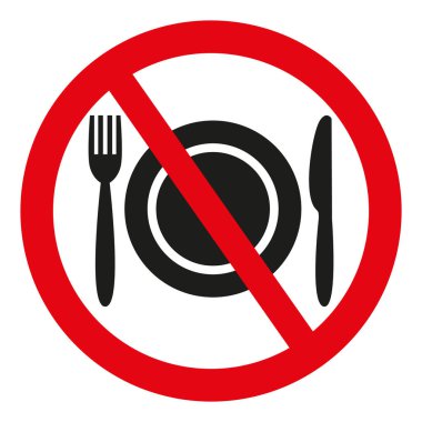 Beyaz arka plan hiçbir gıda işareti.