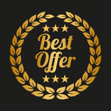 Siyah arka plan üzerine en iyi teklif etiket.