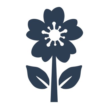 beyaz arkaplanda çiçek simgesi.