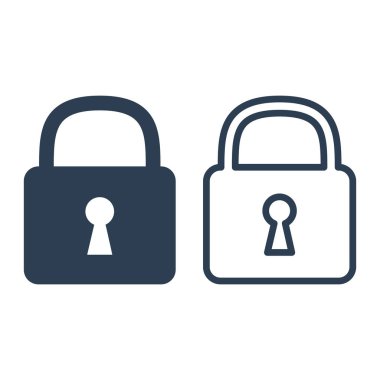 Beyaz arka plan üzerinde kilit simgeleri.