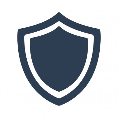 beyaz zemin üzerinde kalkan simgesi.