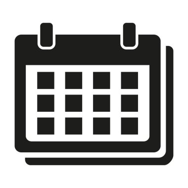 Beyaz arka plan üzerinde düz takvim simgesini.