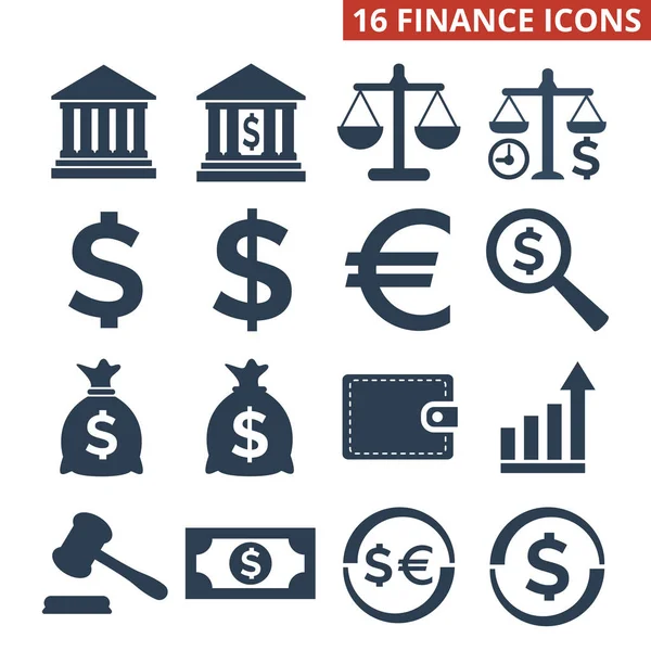 Finanzas Iconos establecidos sobre fondo blanco . — Vector de stock