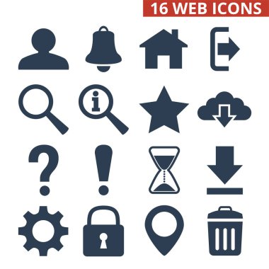 Beyaz arka plan üzerinde Web Icons set.