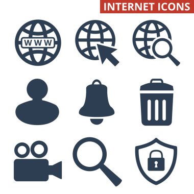 Beyaz arka plan üzerinde Web Icons set.