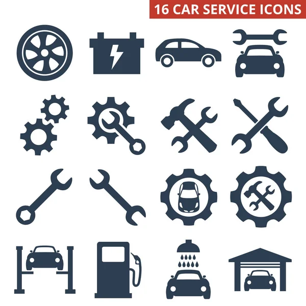 stock vector Car service and repair icons set on white background.