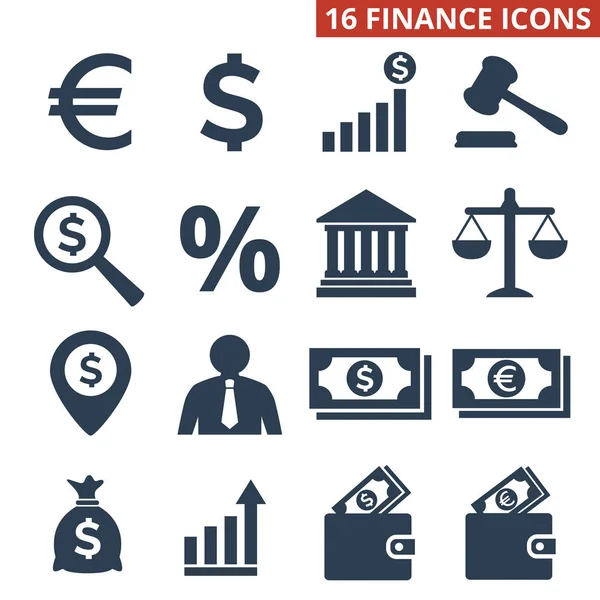 Finanzas Iconos establecidos sobre fondo blanco . — Archivo Imágenes Vectoriales